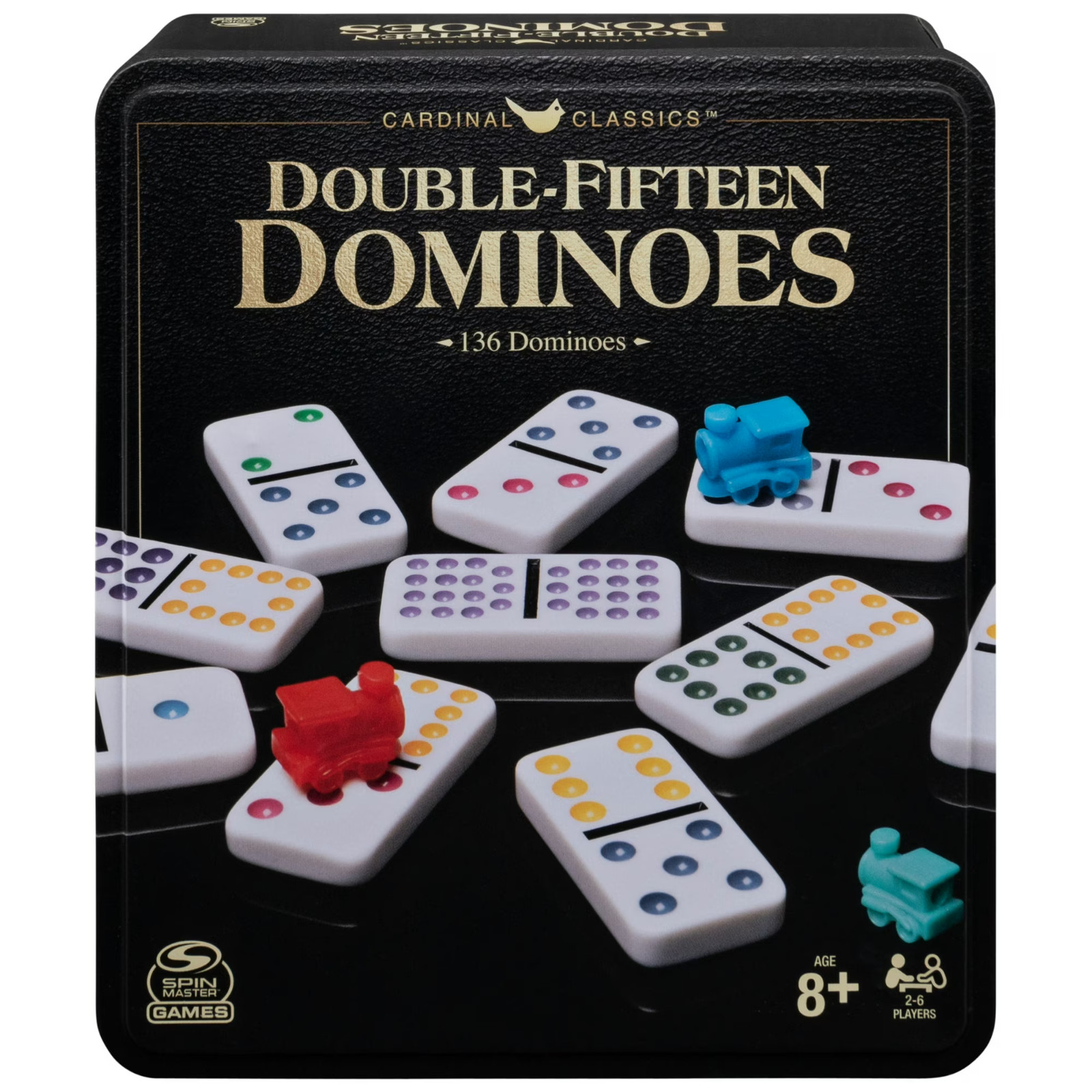 Cardinal Classics Double-Fifteen Dominoes 136pc Domino Game by Spin Master New