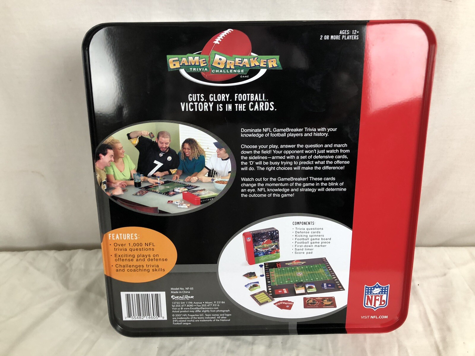 GAME BREAKER TRIVIA CHALLENGE NFL BOARD GAME BY EXCALIBUR 2007