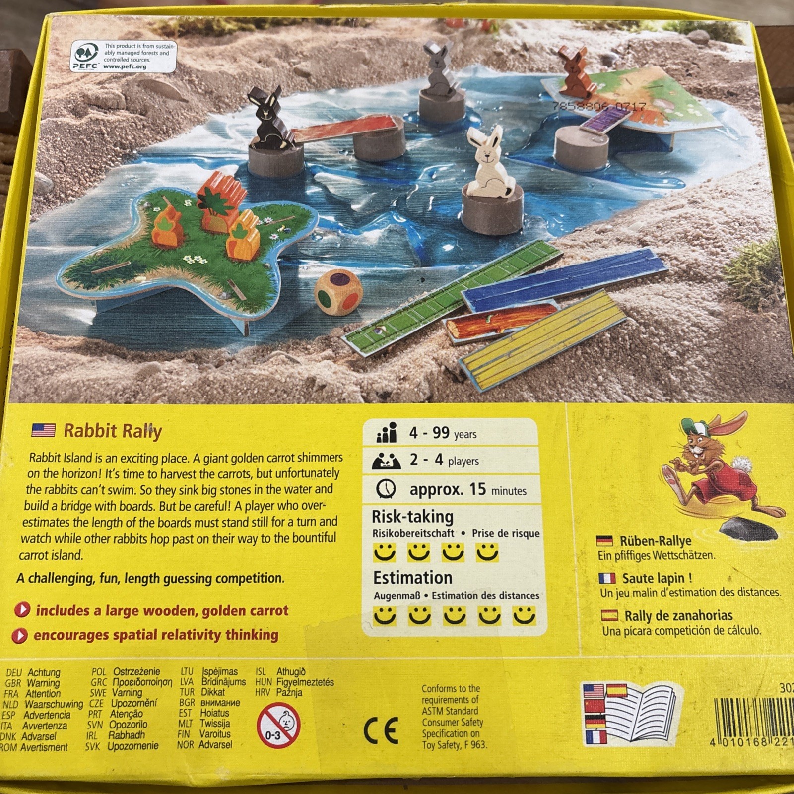 HABA Board Game Rabbit Rally – 100% COMPLETE! One Piece Has Been Taped. See Pic