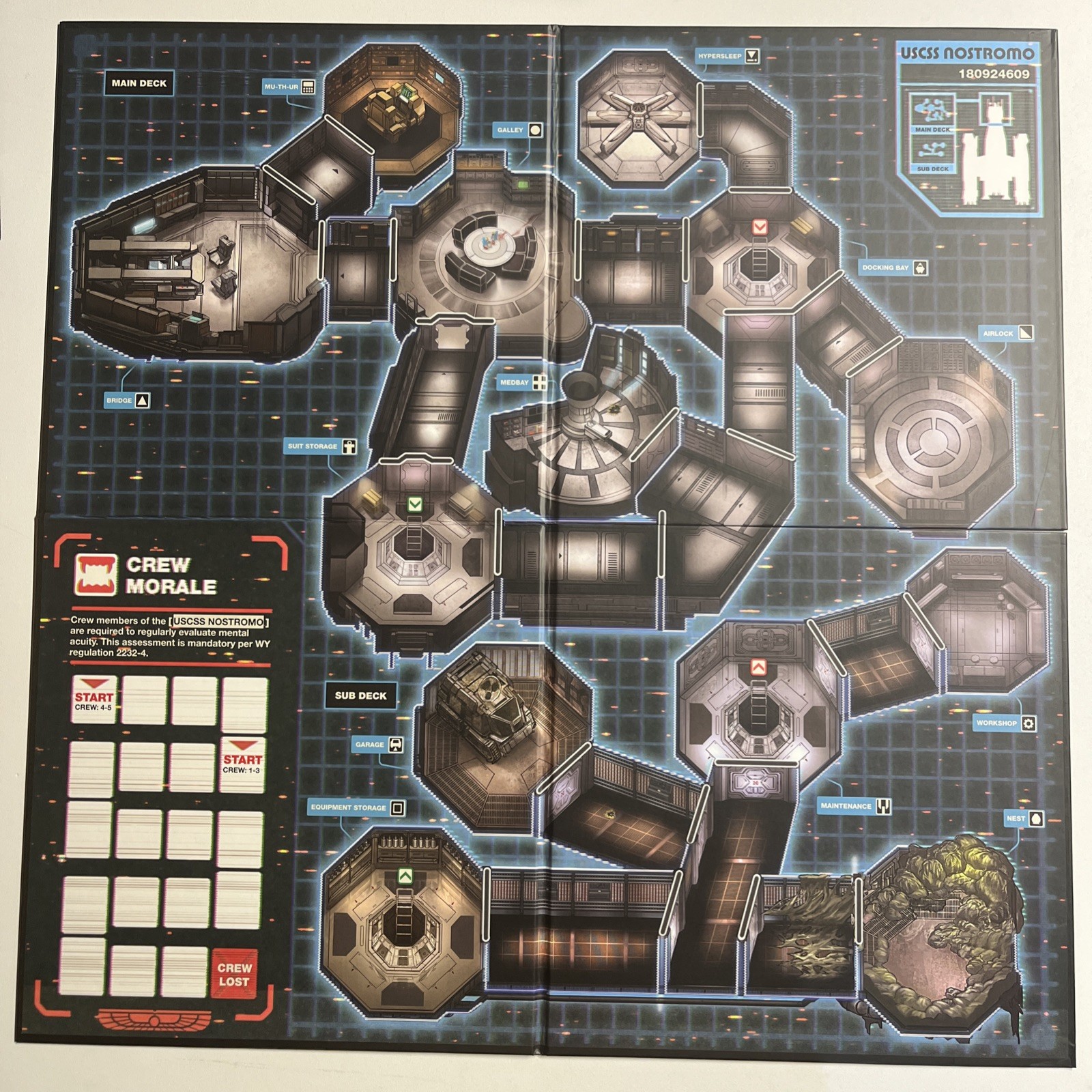 Alien Fate Of The Nostromo Board Game Replacement Board And Instruction Manual