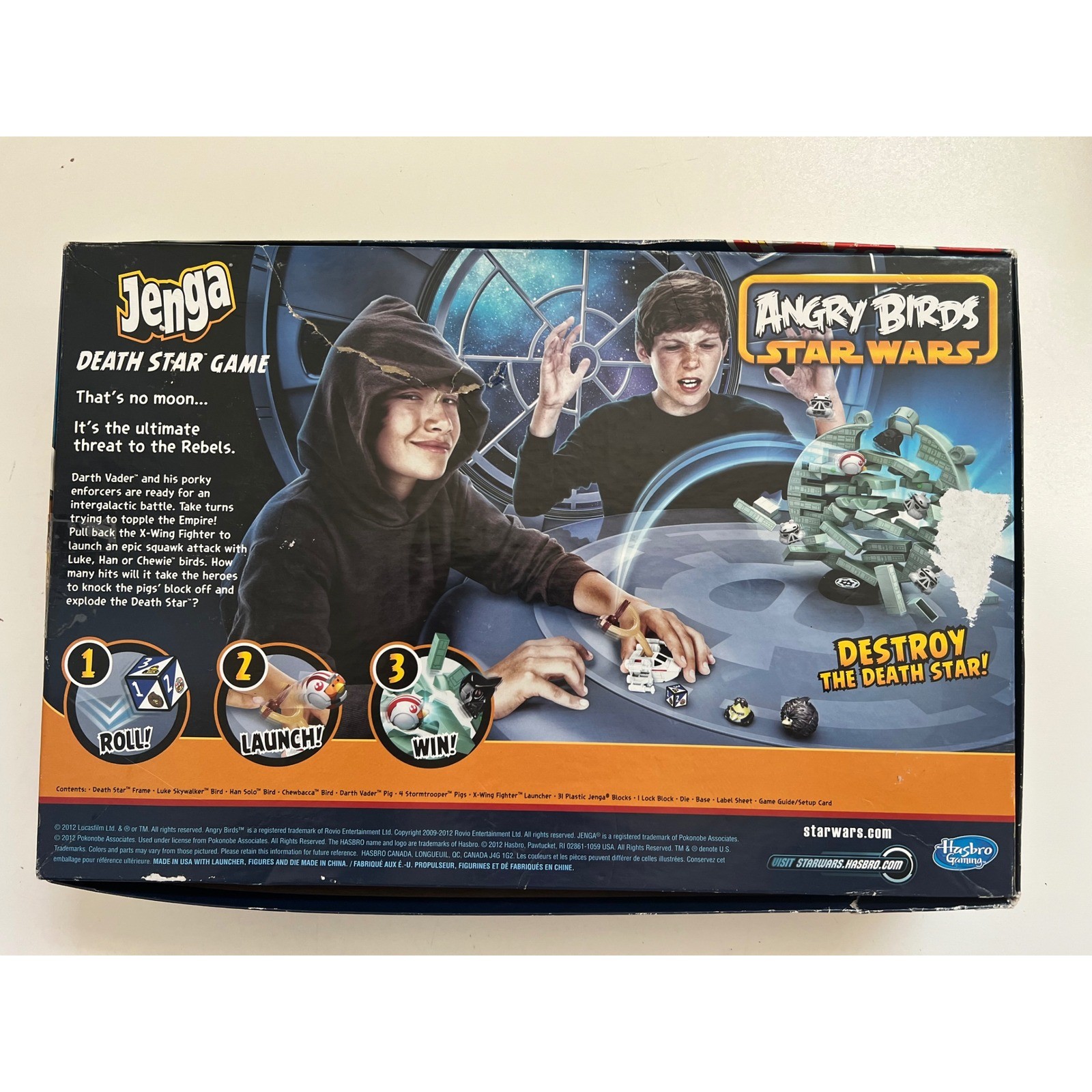 Hasbro Angry Birds Star Wars Jenga Death Star Game A2845 Exclusive Chewie Figure