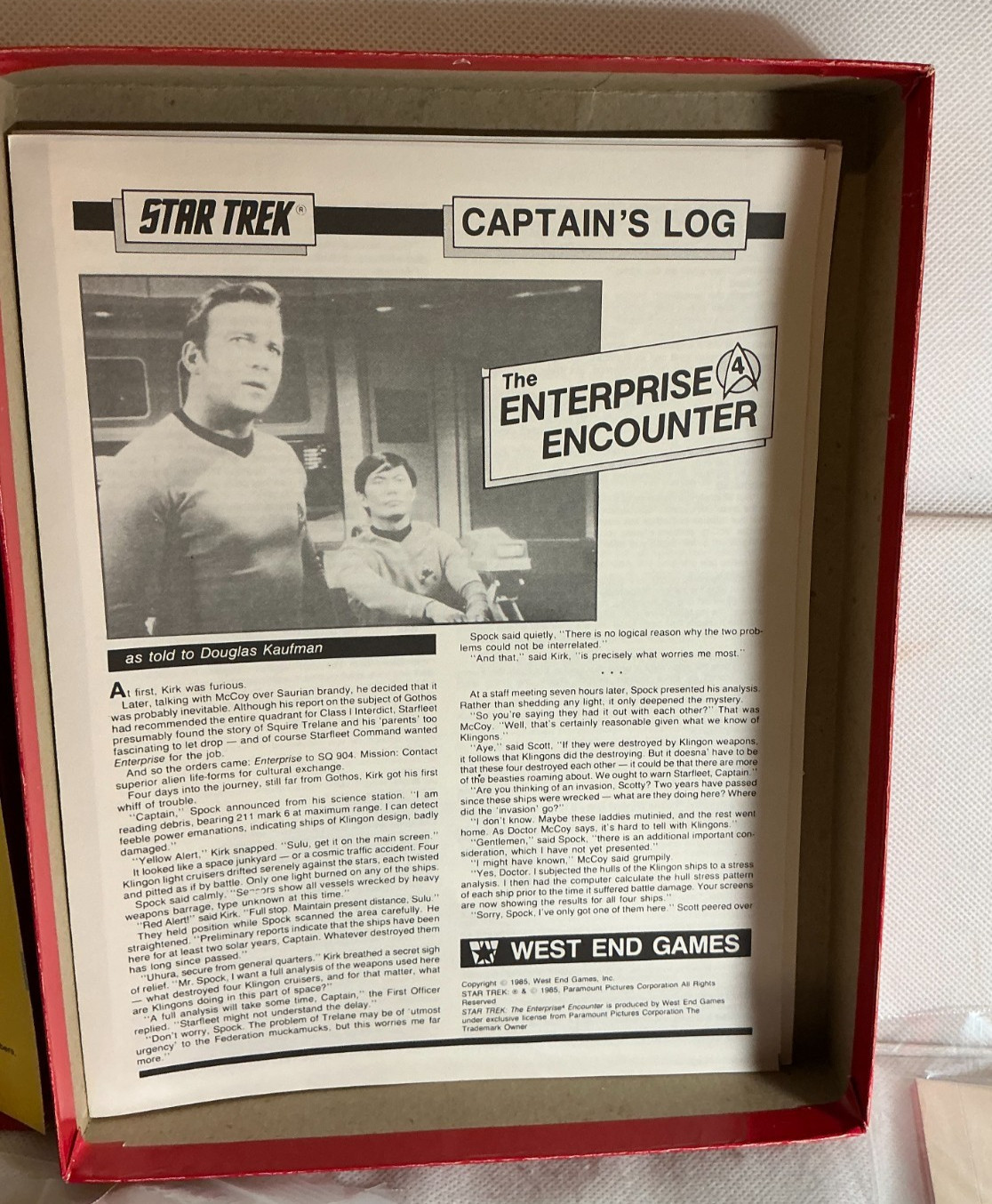 Star Trek The Enterprise Encounter Board Game 1985 West End Games Complete