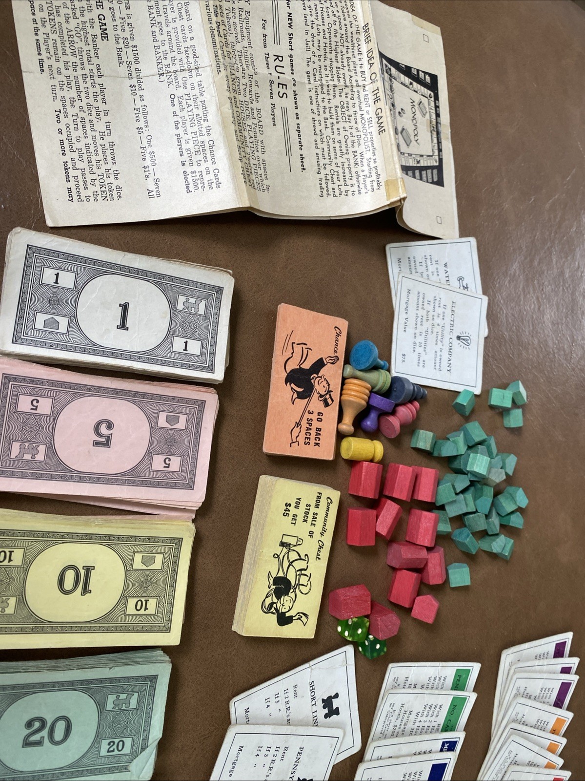 1935 Monopoly Set – Parker Bros. Blue Box, Single Patent No. 2,026,082 – Rare