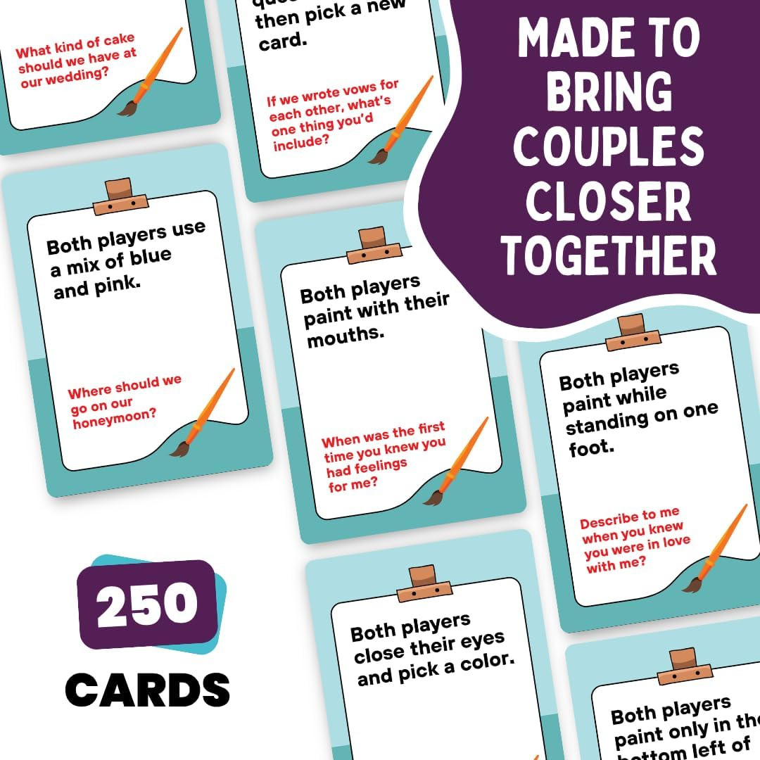 The Couples Painting Game – Date Night Card & Painting Kit | Fun DIY Activity wi
