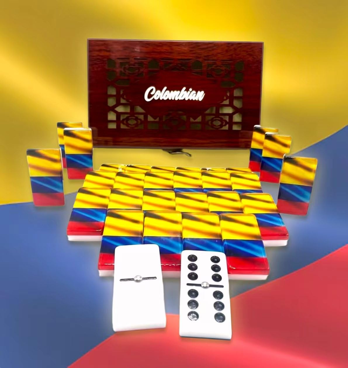 Colombian Premium Edition Dominoes Set Deluxe – Double Six Domino Tiles with …
