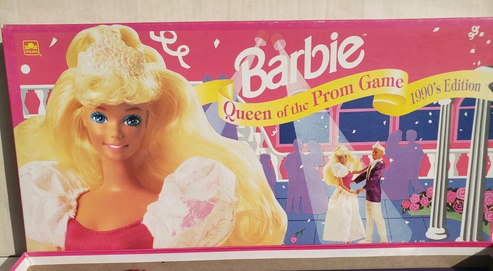 Vtg 1991 Barbie Queen Of The Prom Board Game COMPLETE 1990’s Edition Golden Game