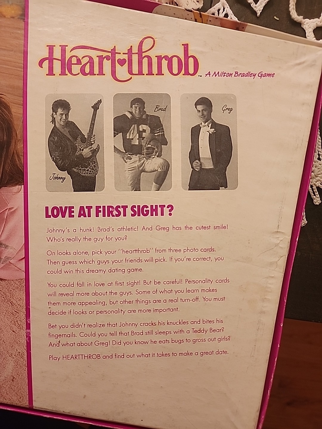 Vintage 1988 Milton Bradley Heartthrob The Dream Date Board Game Heart Throb