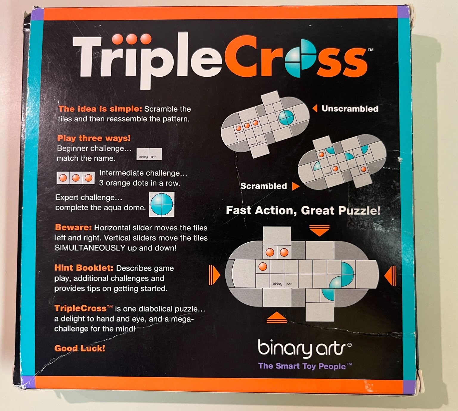 TripleCross Sliding Block Puzzle, Scramble the Tiles, It’ll Scramble Your Brain!