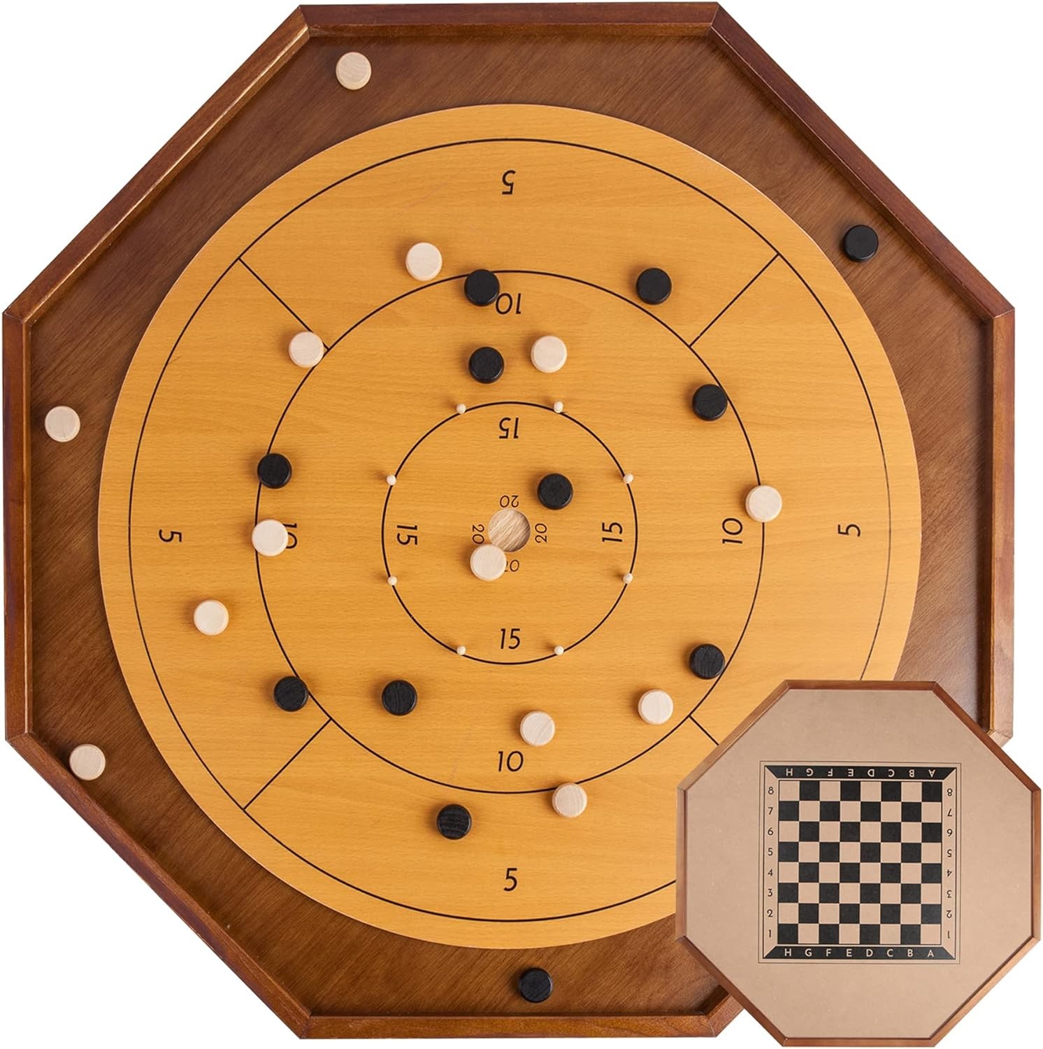 Crokinole Board Game 30 Inch Checkers
