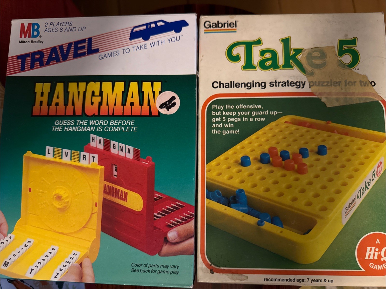 Vintage Games Hangman Travel And Take 5 MB And Hi-Q Games New