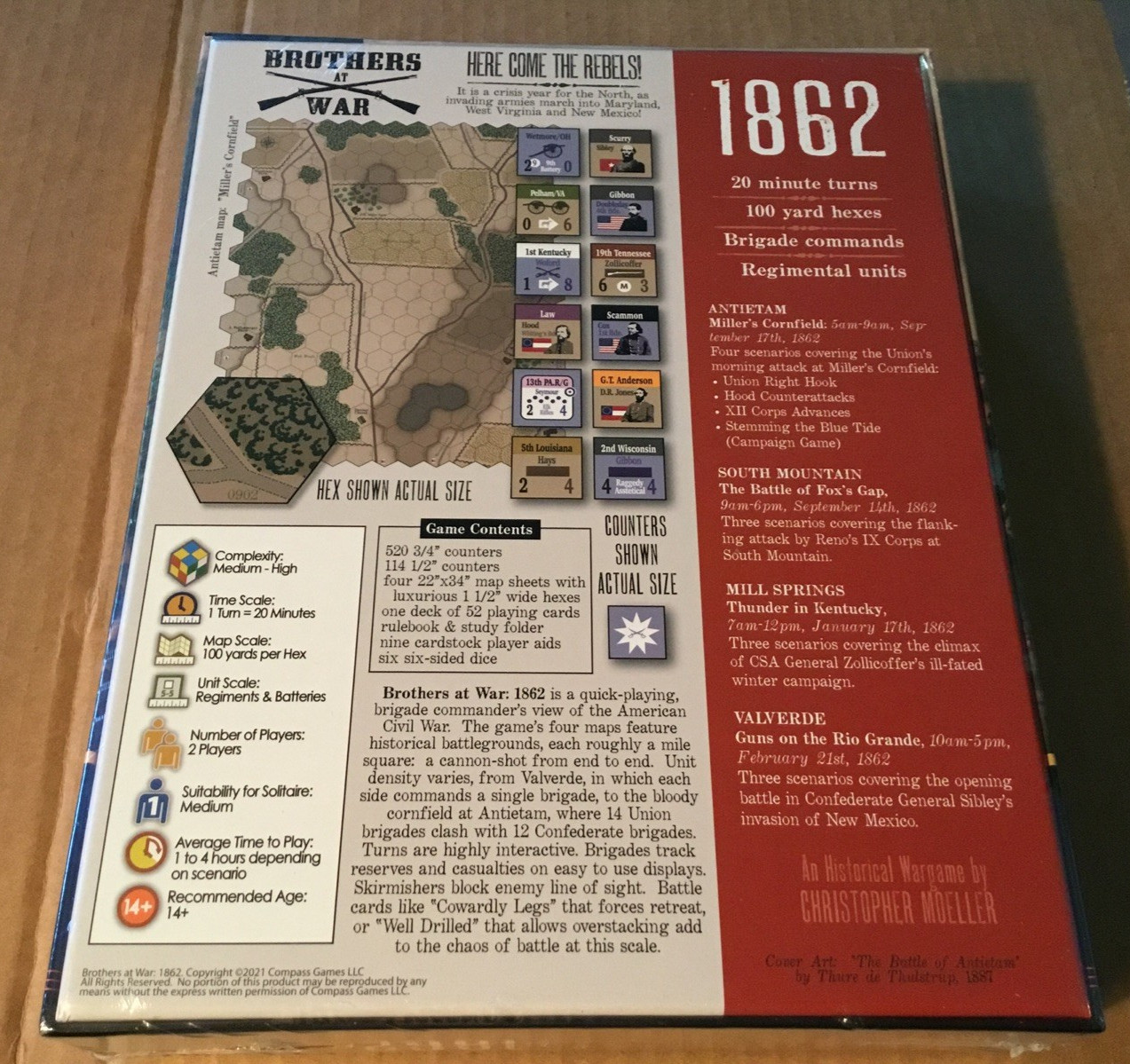 Compass Games Brothers At War Civil War Antietam Fox’s Gap Mill Springs Valverde