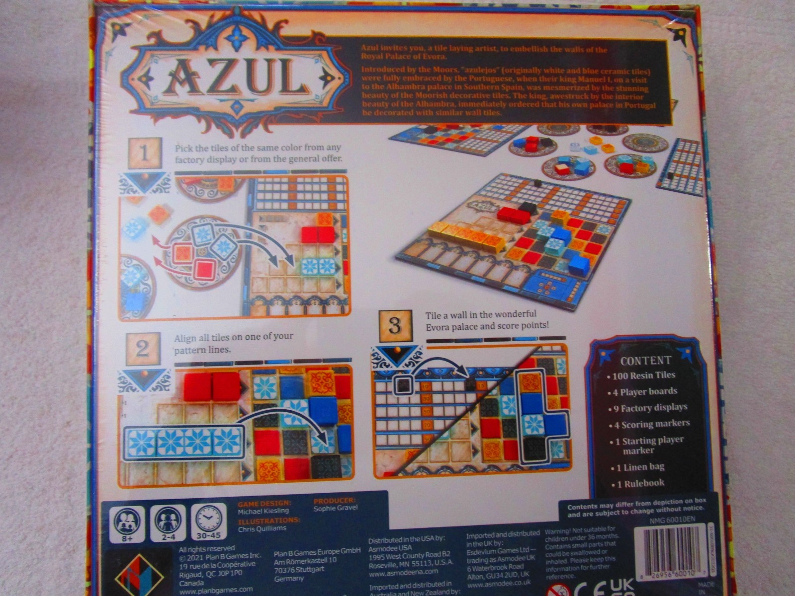 Azul: A Game by Michael Kiesling Board Game (2021, Next Move)