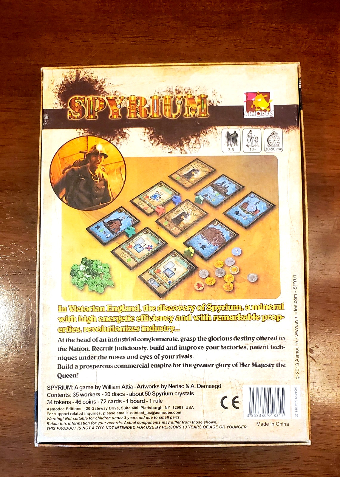 SPYRIUM Board Game 2013 Steampunk Strategy Games Complete with special cases