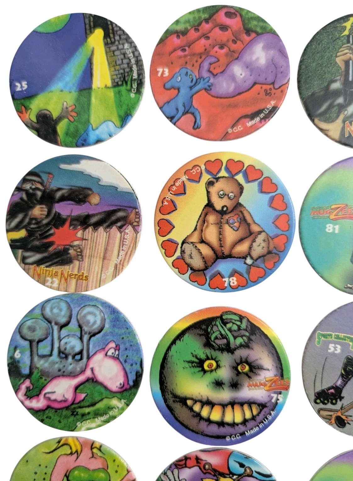 20 POGs Milk Caps Vintage Variety Vtg 90s 1990s Miscellaneous Lot Paper