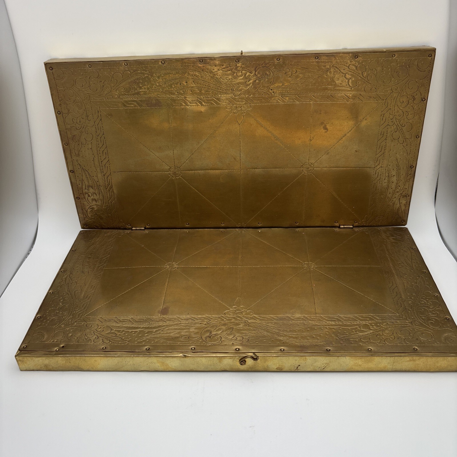 Bagh Chal Tigers & Goats Board Game – Nepal – Handmade Brass Folding Board only