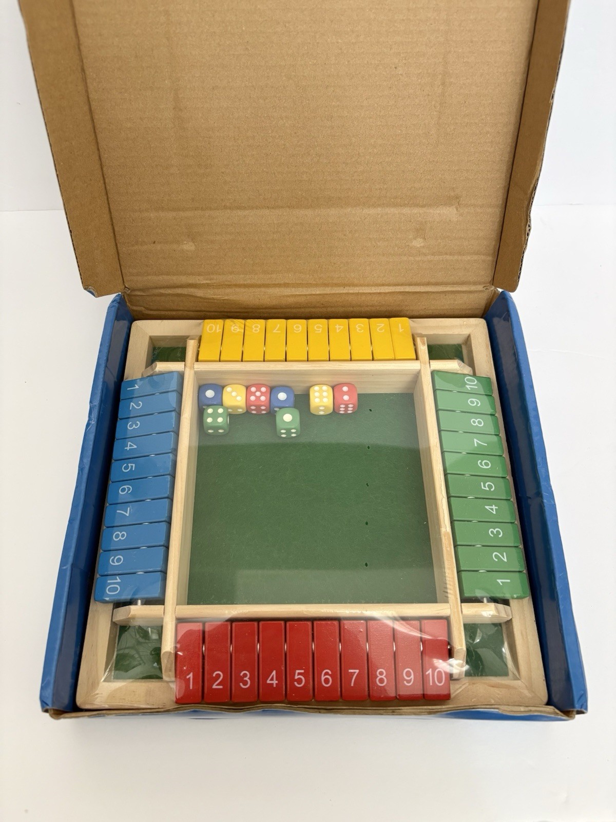 Shut the Box 4 Player Dice Board Game- Classic, Strategy Game, Critical Thinking