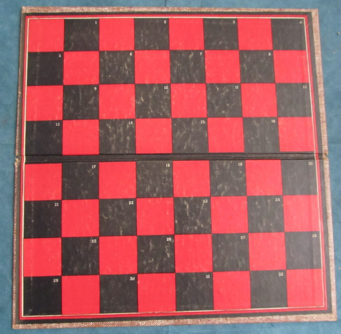 Vintage Built-Rite Checkers game board with how to play on reverse/back side