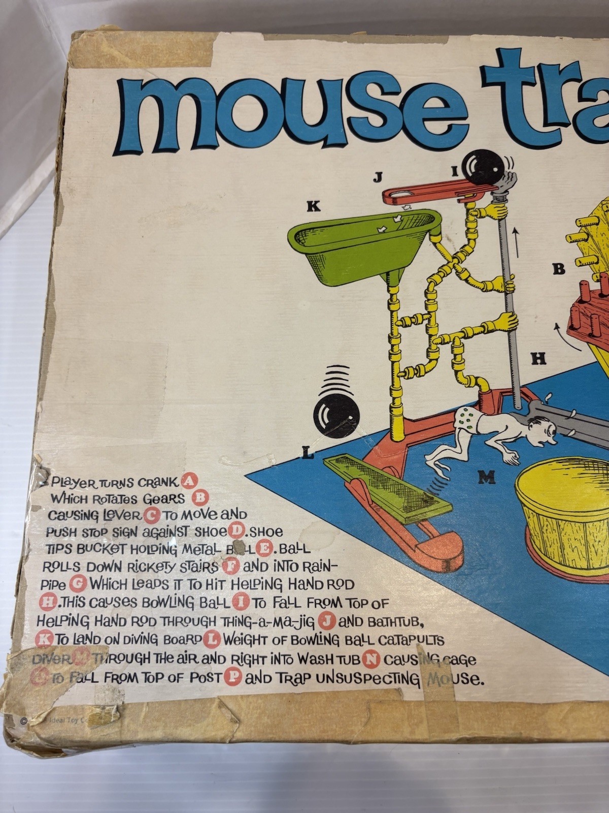 Ideal Mouse Trap Board Game 1963 Vintage Complete Set 22 x 14 x 3.5 Inch See Pic