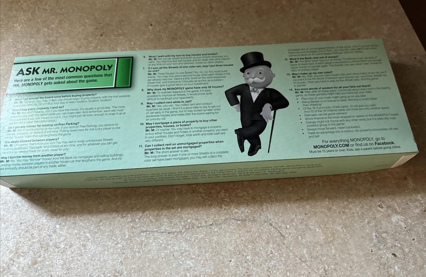 Hasbro Classic Monopoly Game 2014 Complete Preowned