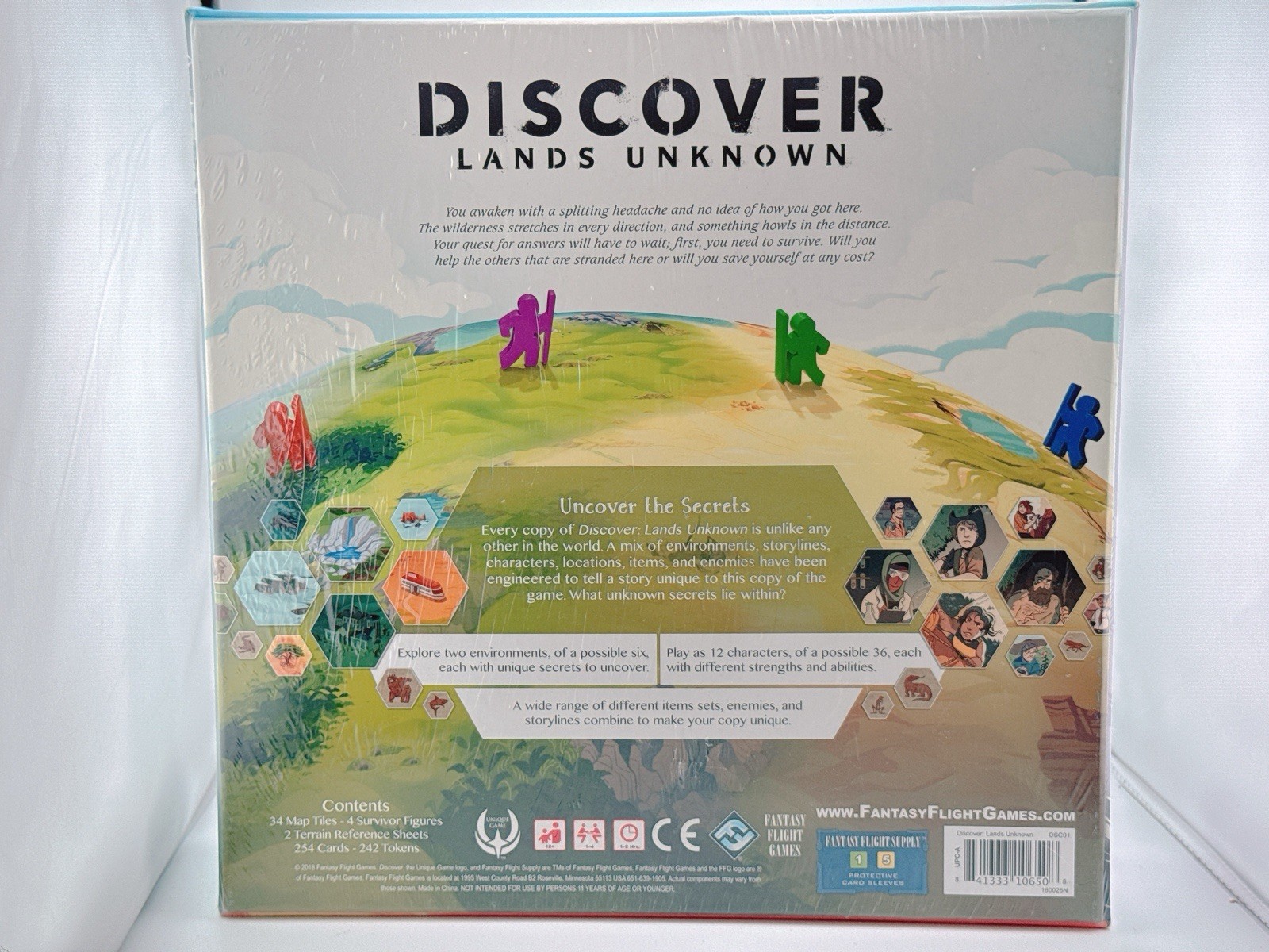 Discover Lands Unknown Board Game – A Game of Exploration & Survival, Sealed