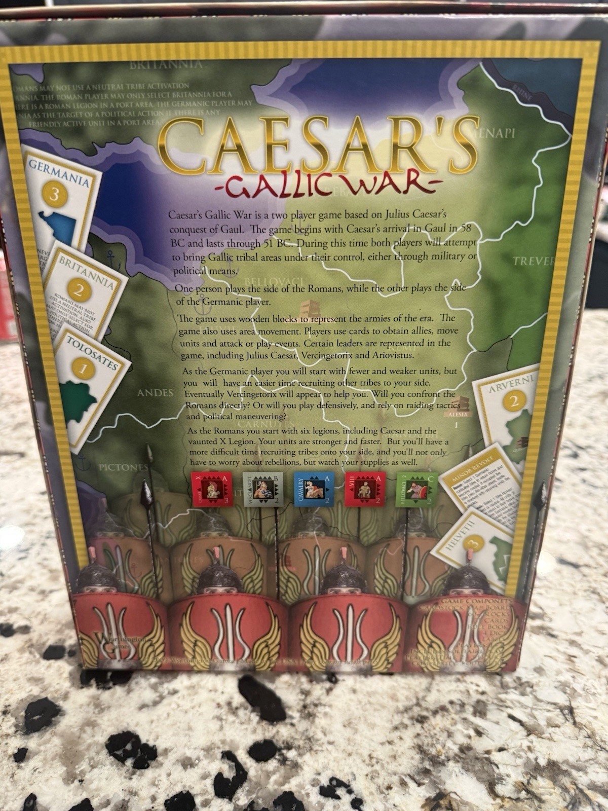 Caesar’s Callic War Board Game Worthington Games “punched “