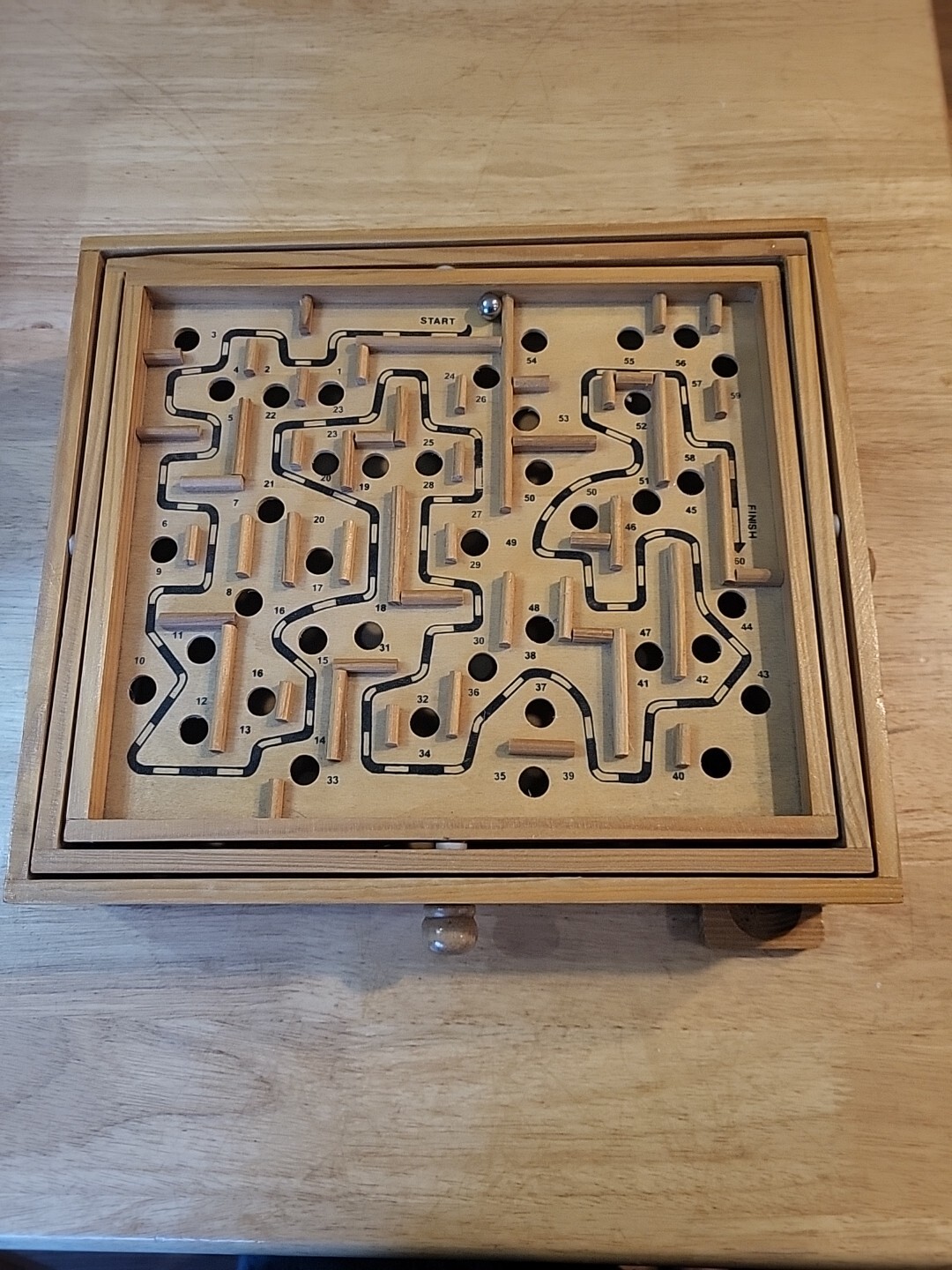 Labyrinth Wooden Maze Game with One Steel Marble, Puzzle Game for Adults, Kids