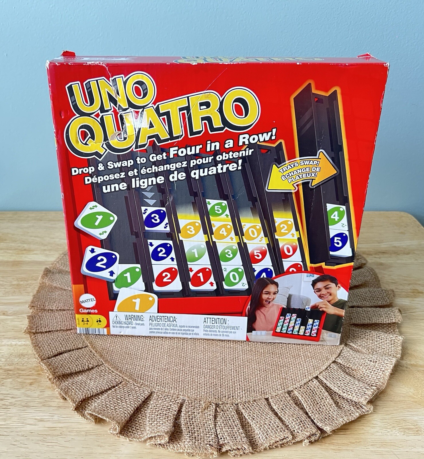 Uno Quatro Game Family Gaming Party Game Board Games Toys Kid Age 7+ NEW
