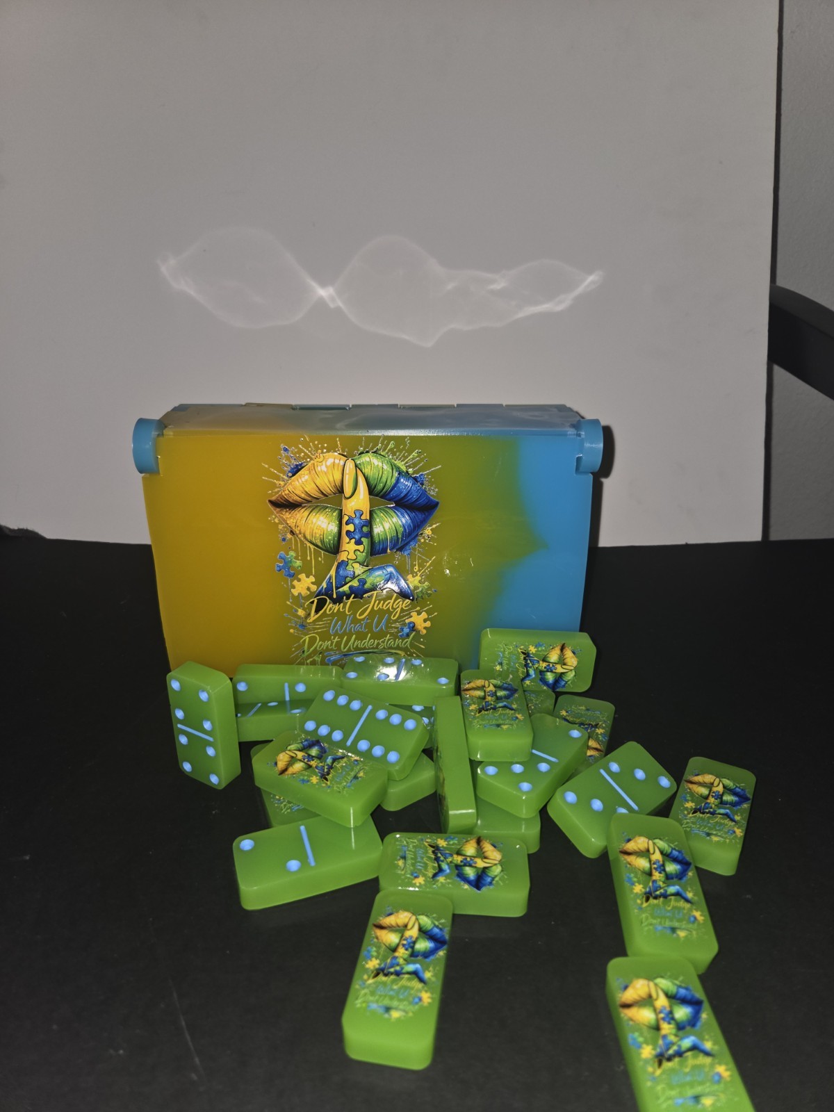 Dominoes Set Custom Artwork Strategy Theme ‘Don’t Judge What U Don’t Understand’