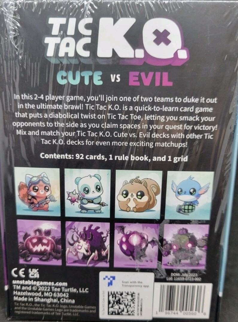 Total Of 5 Tic Tac KO Cute Evil Card Game NEW SEALED Unstable Games All 1 Price