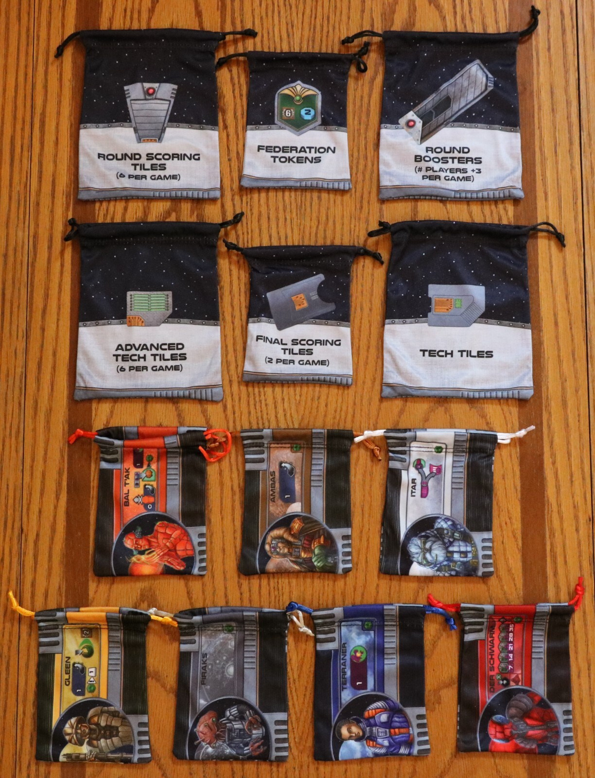 Gaia Project 13 Promo Drawstring Microfiber Bags Z-Man Games Board Game New