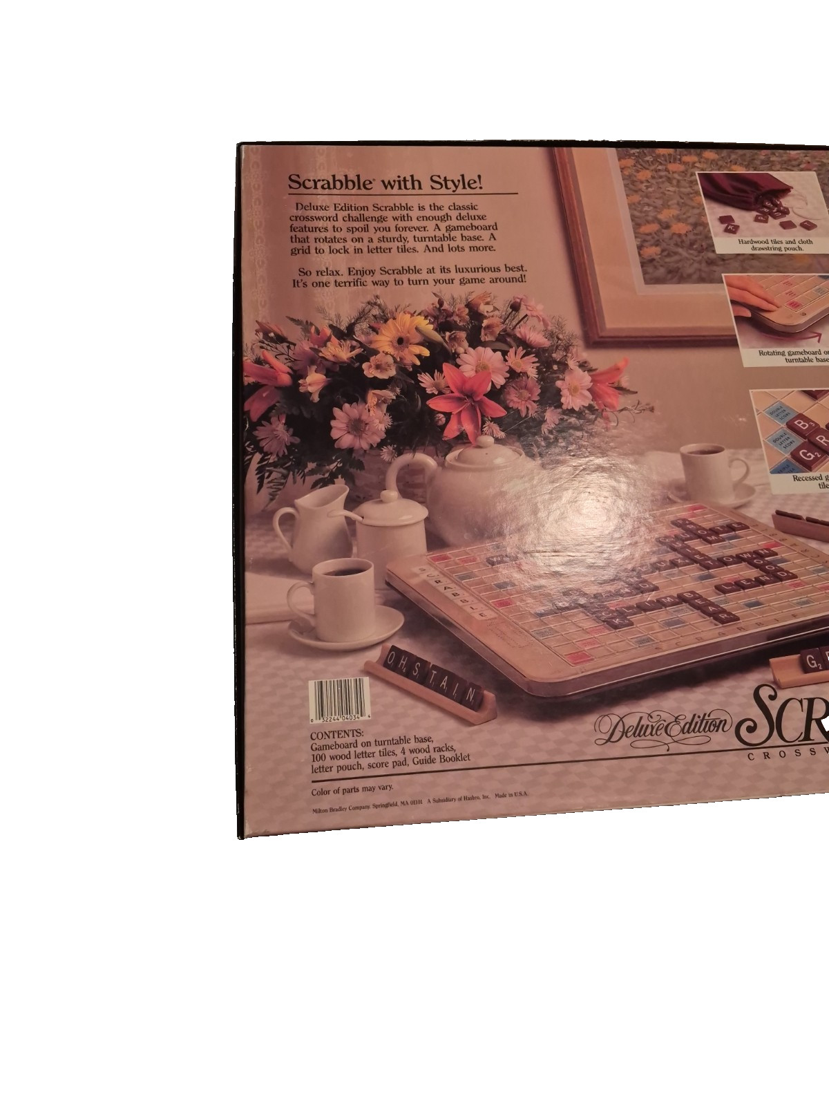 Vintage 1989 Milton Bradley 4034 Scrabble Deluxe Edition Board Game