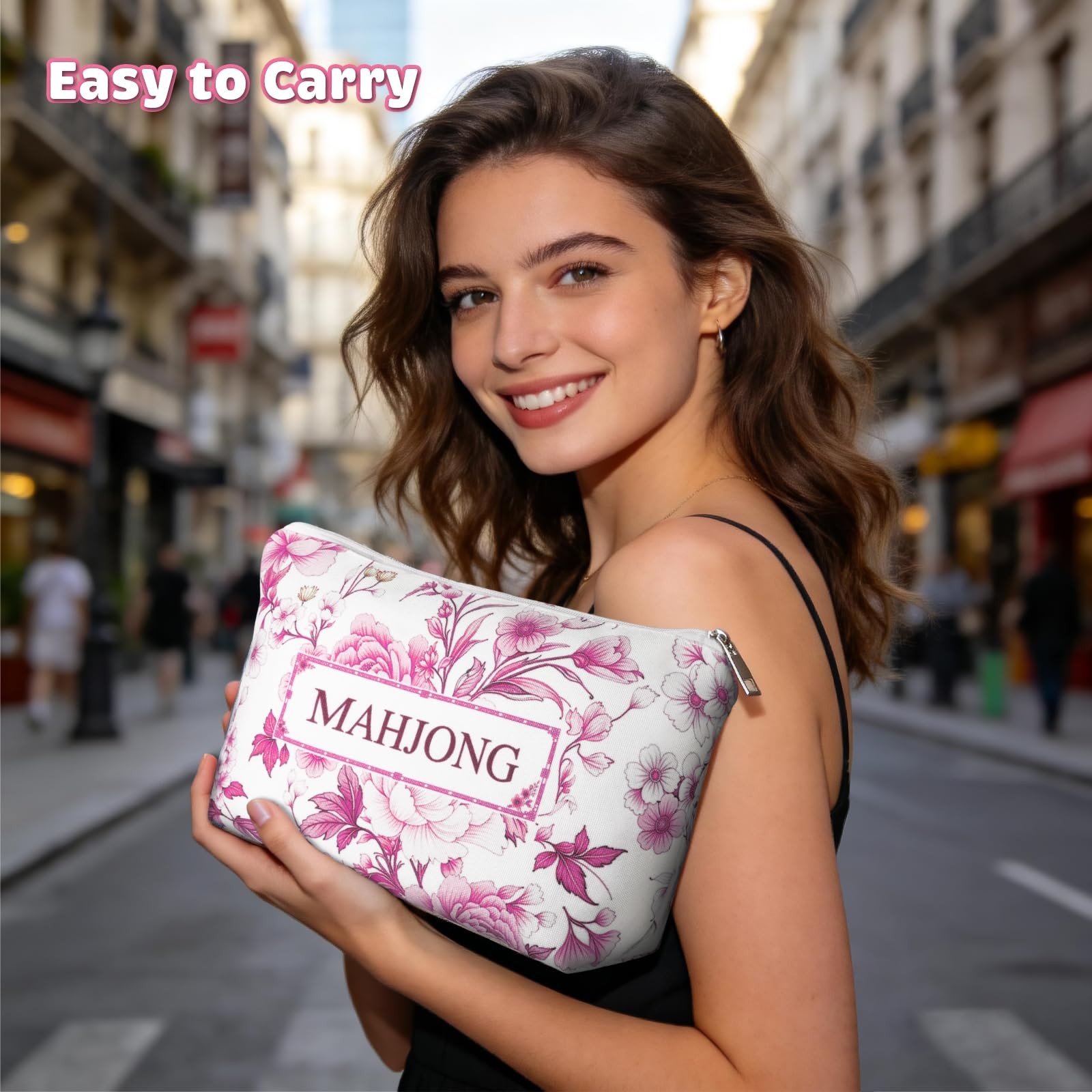 Mahjong Tile Bag with Zipper,Mahjong Bag for 1.2 inch Tiles,Mahjong Tote Bag …