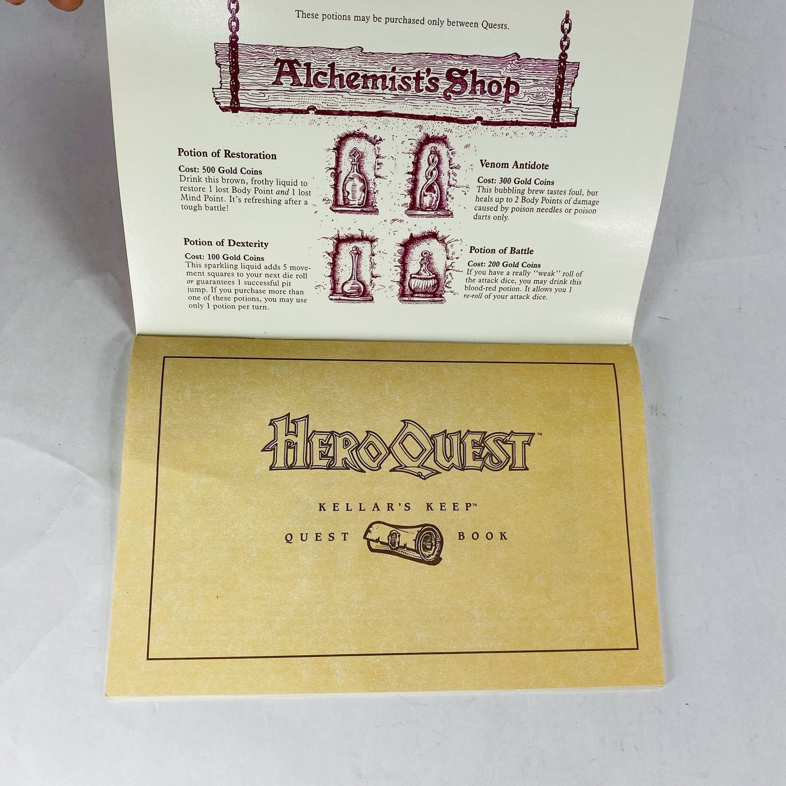 Replacement Part Hero Quest Kellar’s Keep Quest Book Vintage