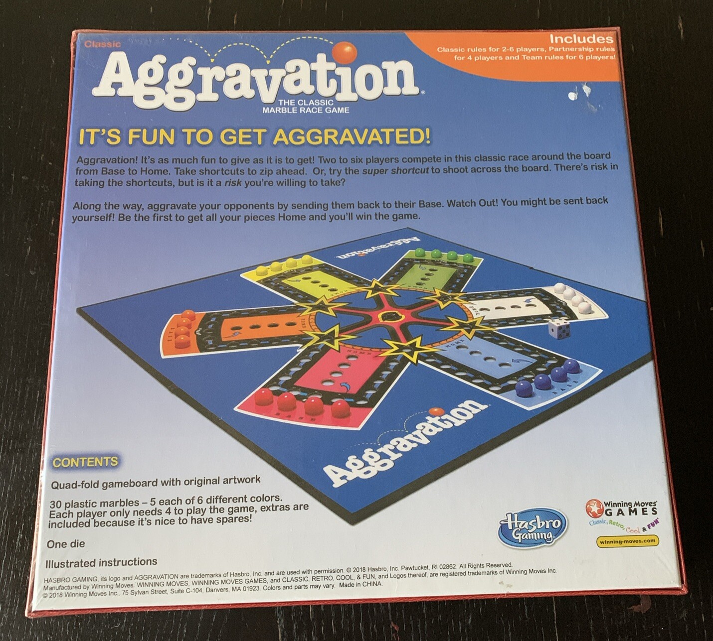Original Aggravation Marble Race Board Game w/Original Artwork – NEW