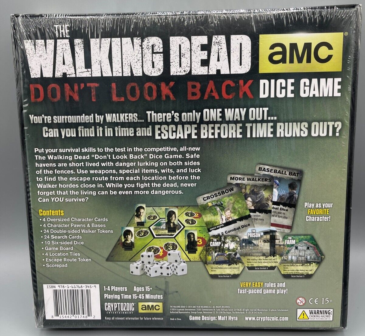 AMC The Walking Dead Don’t Look Back Dice Board Game New Sealed