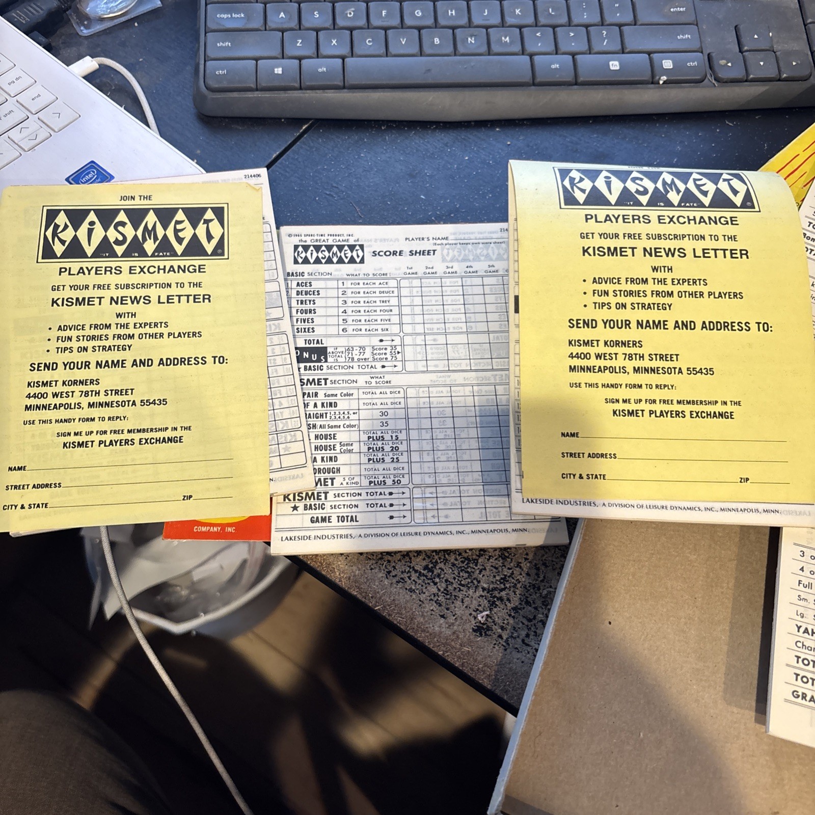 Vintage 1956 Yahtzee Score Pads Box Of 3 And 3 Pads For Kismet