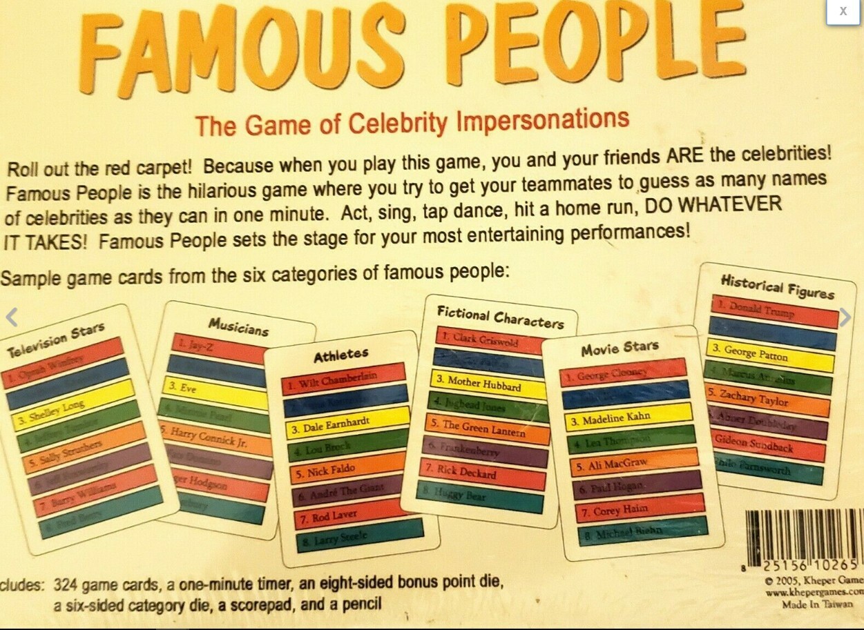 FAMILY PEOPLE The Game of Celebrity Impersonations