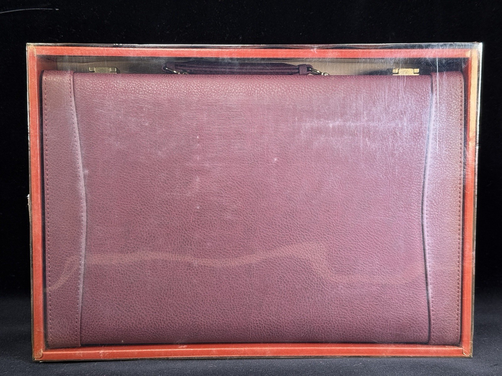 WE Games Burgundy/Black Leatherette Backgammon Set 10 X 15” Closed