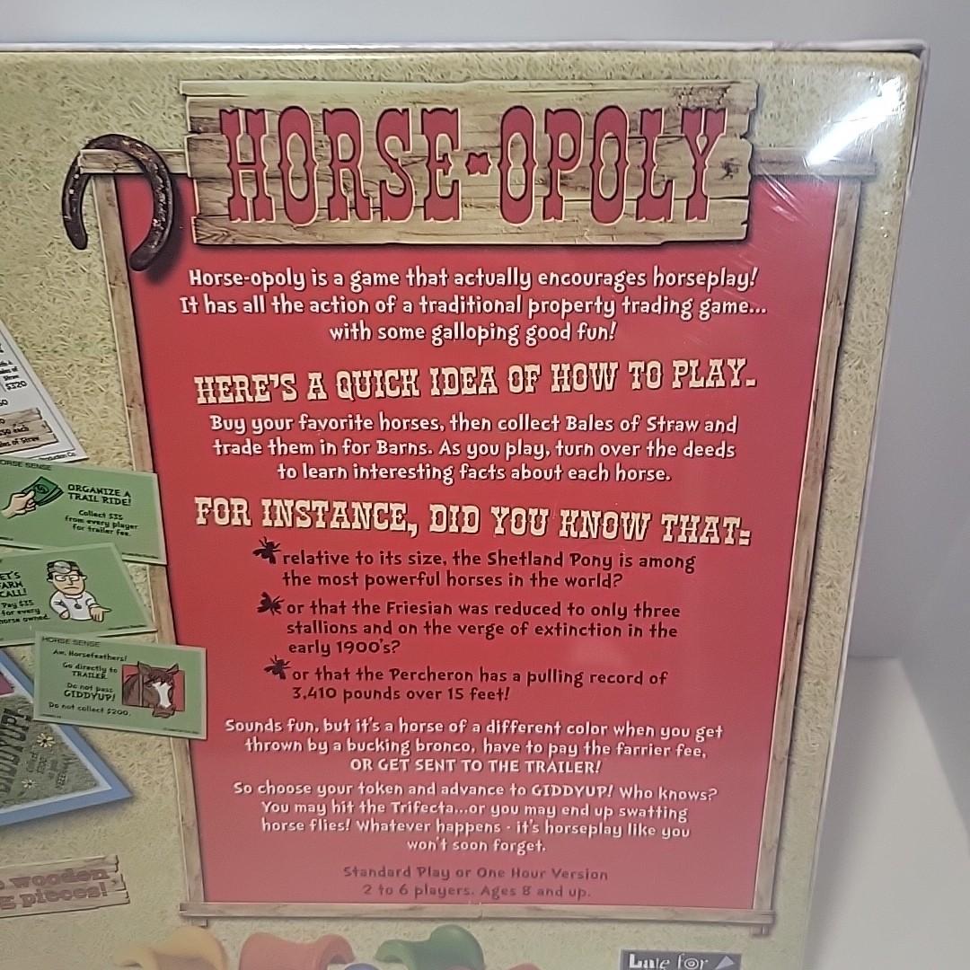 Horse-Opoly Board Game by Late For The Sky NEW SEALED Horseopoly USA Monopoly