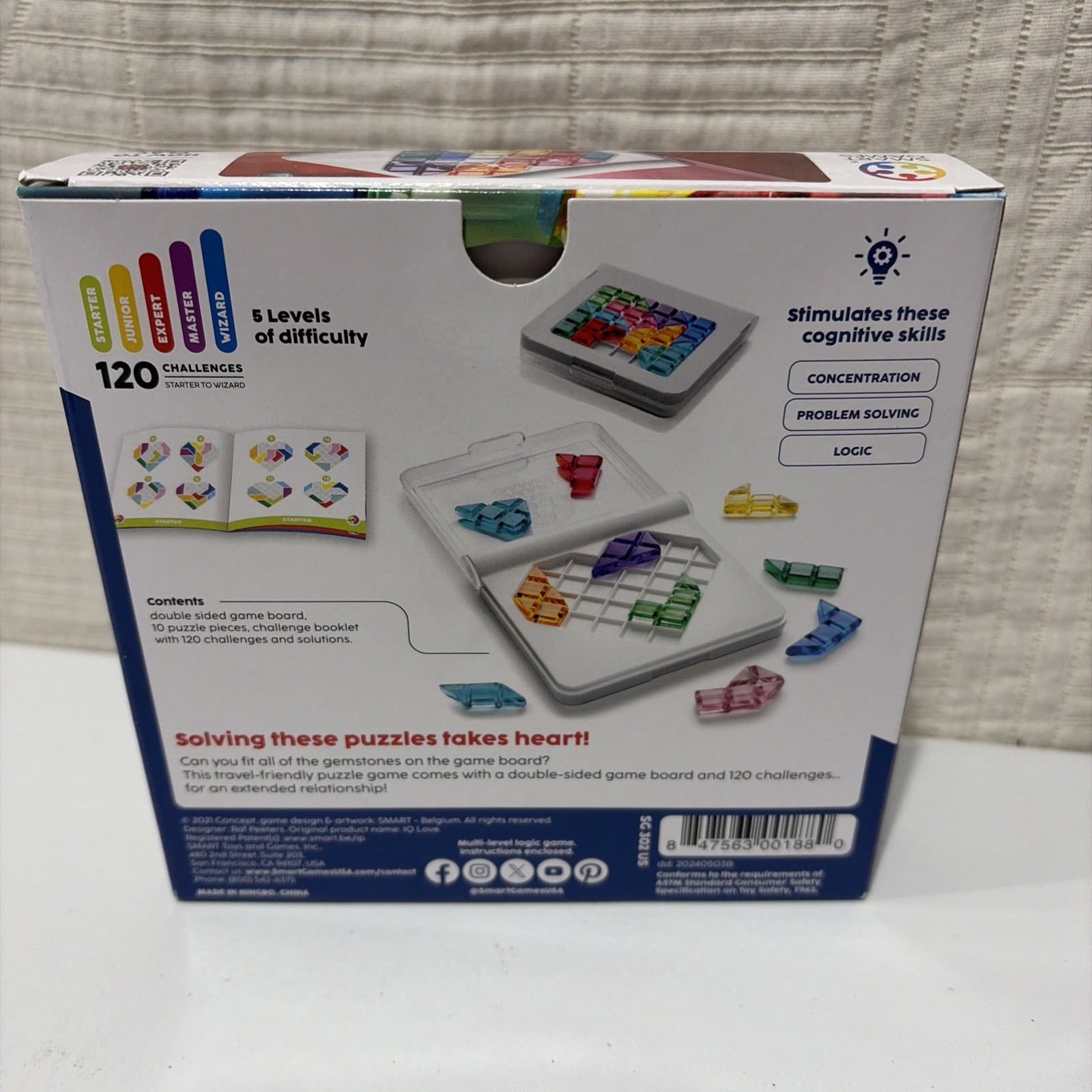 IQ Love Travel Puzzle Game 120 Challenges Brain Teaser Ages 7+