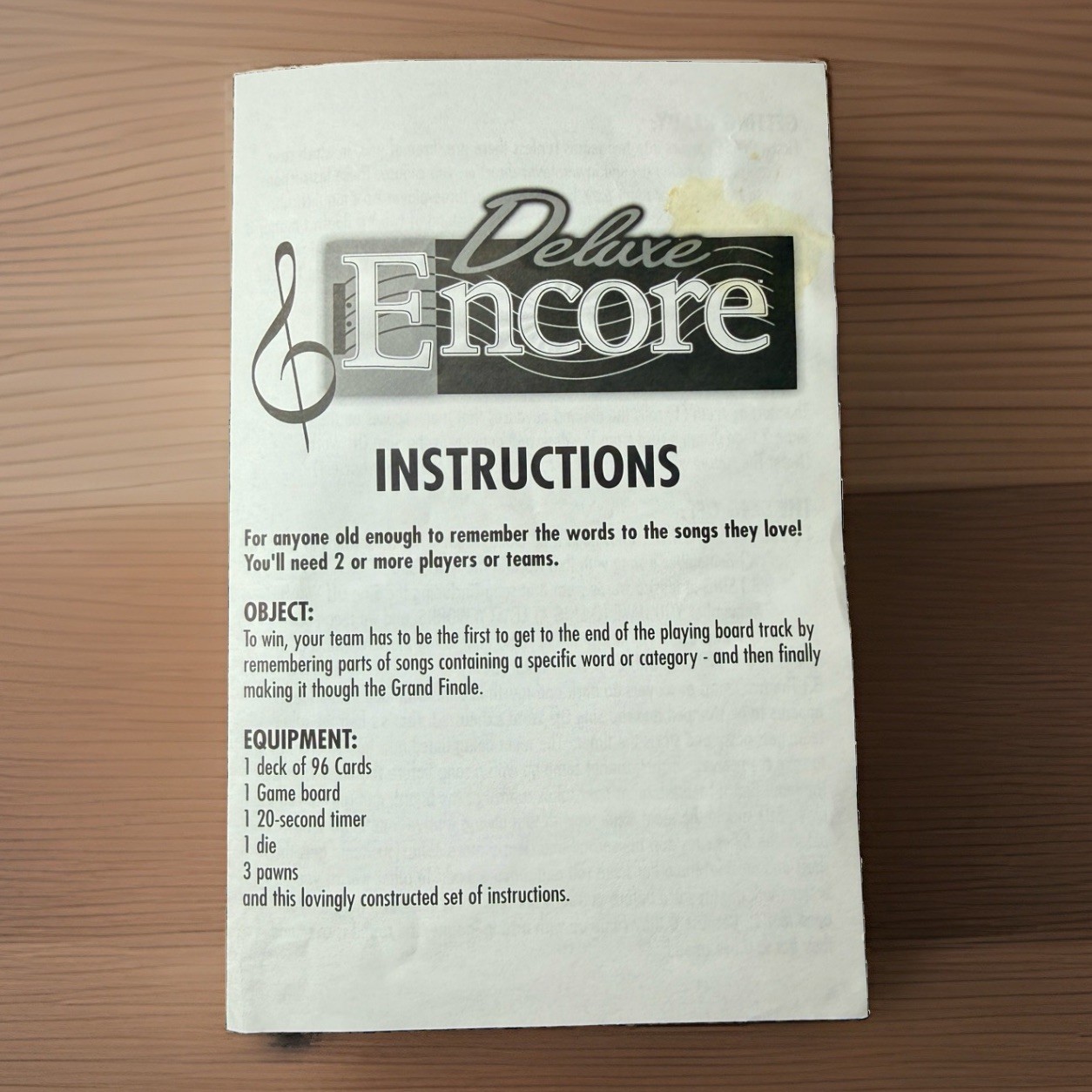 Deluxe Encore Board Game Endless Games No. 300 Music Singing Trivia Complete
