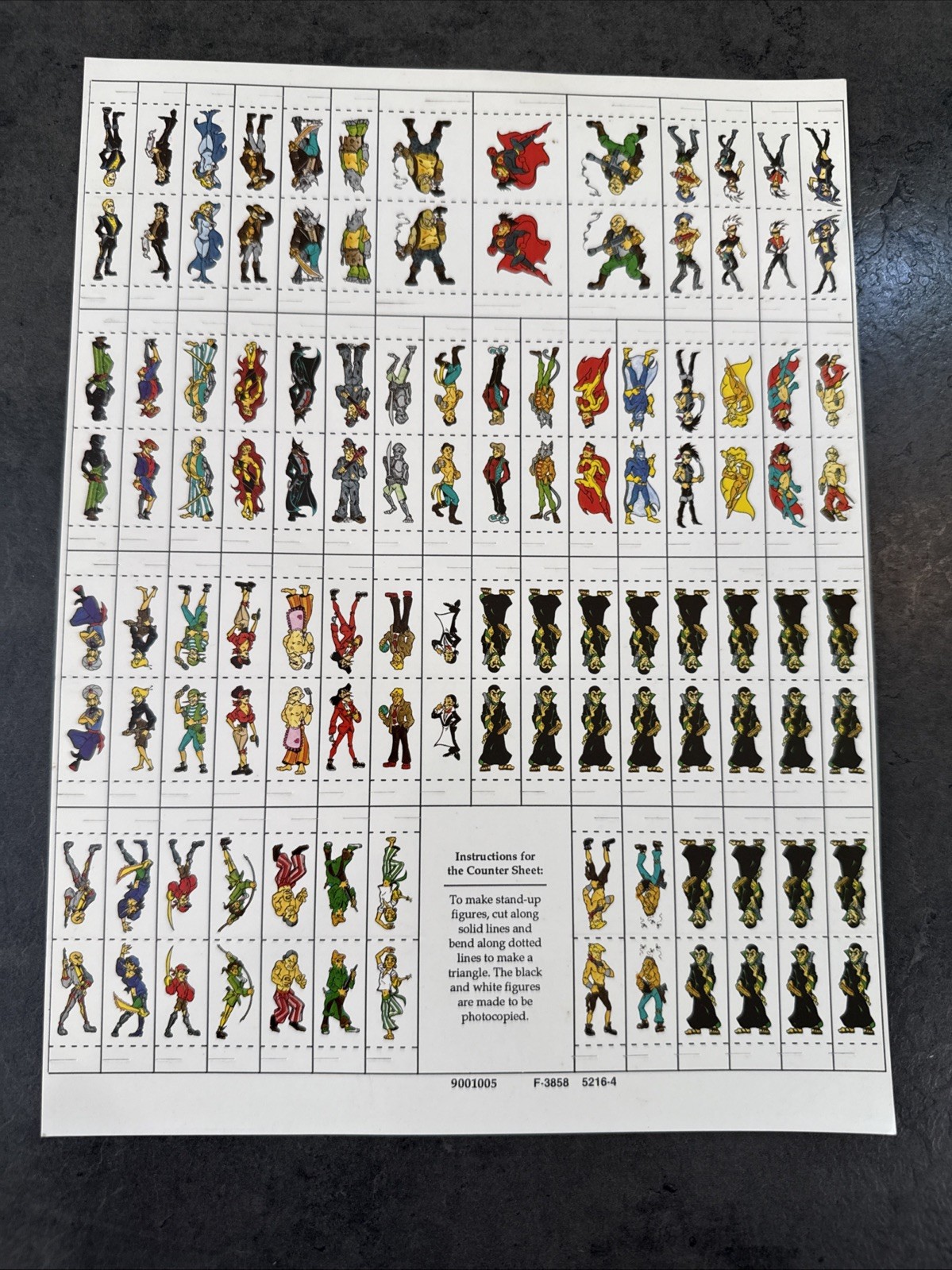 Unknown 1980s/90s RPG Game Unpunched Counter Sheet