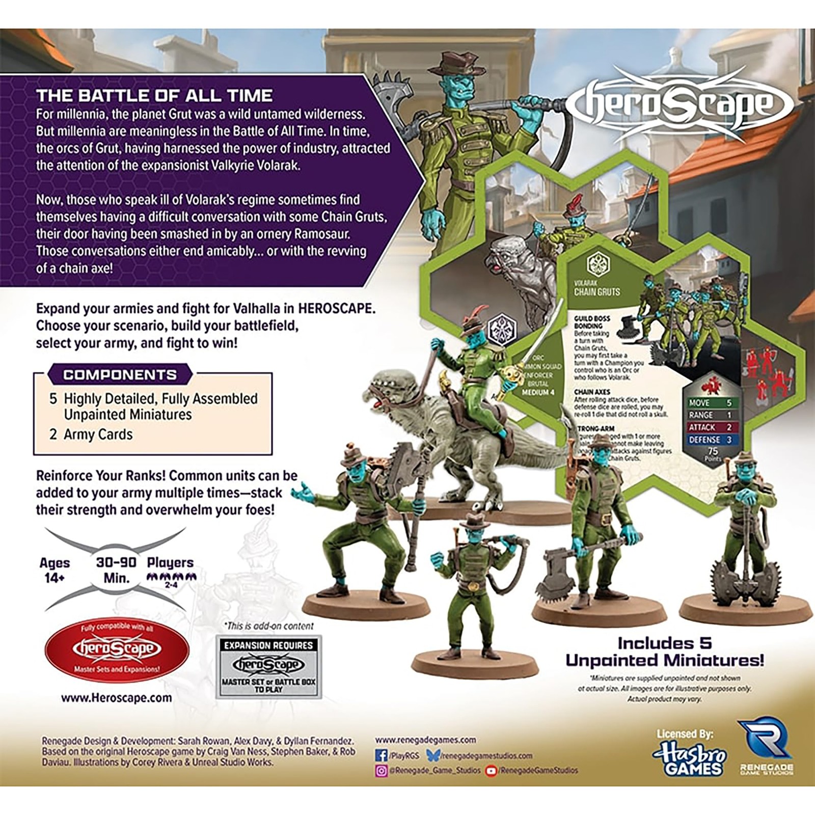 Heroscape: Chain Gruts & Ramosaur Rider – Renegade Game Studios