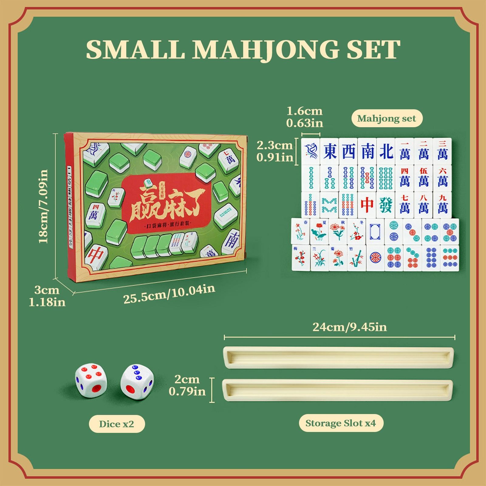 Travel Complete Mahjong Set Traditional Portable Mah Jongg Game