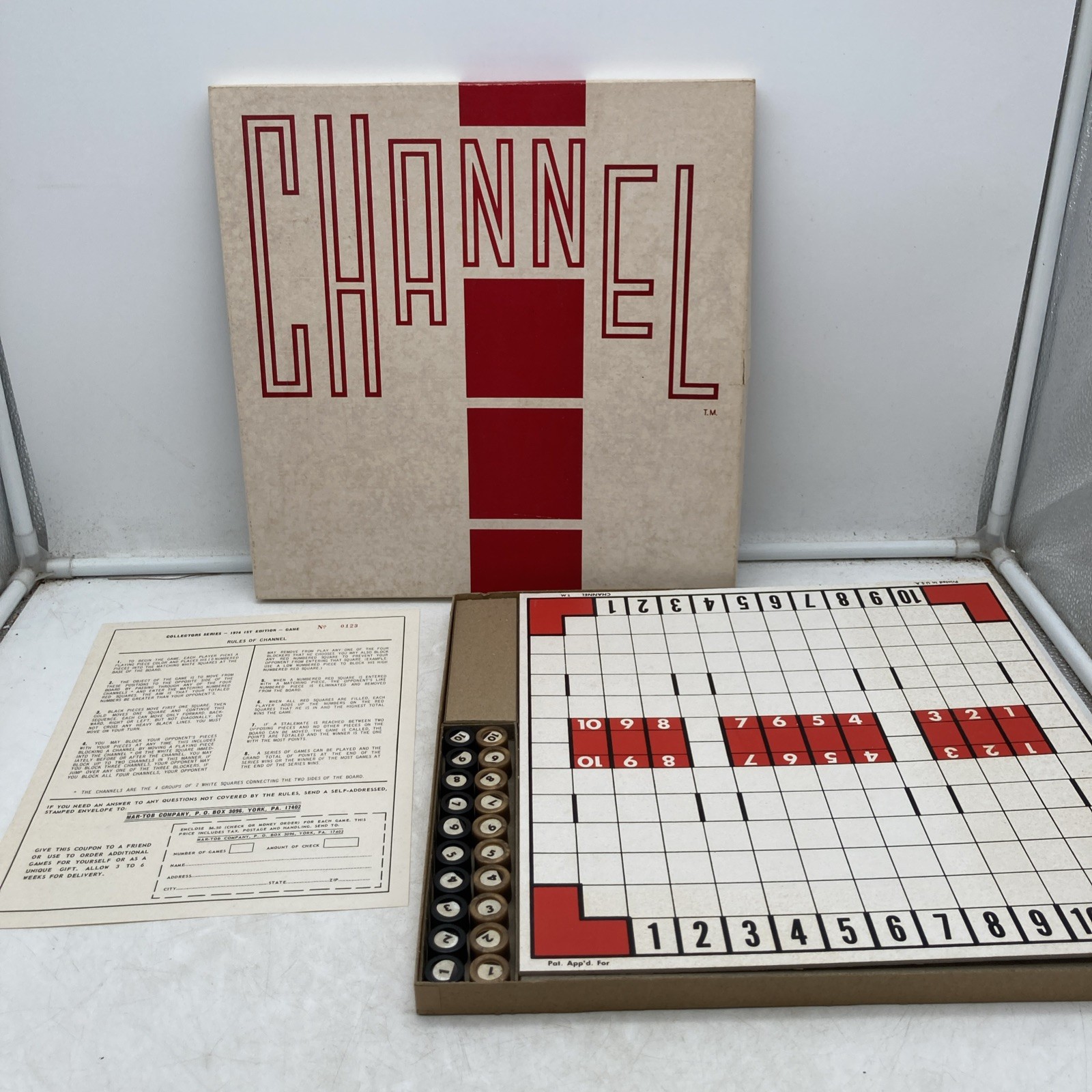 Vtg 1970s Channel Board Game RARE Abstract Strategy Graphic Red White Box LE 1st