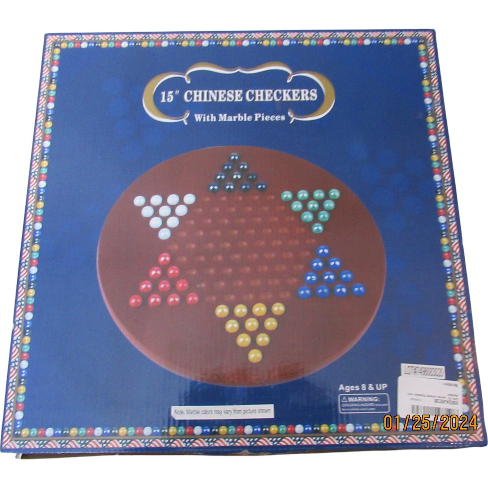 CHH 19″ 15th Jumbo Chinese Checkers with Marble Pieces Game NEW DMG PKG