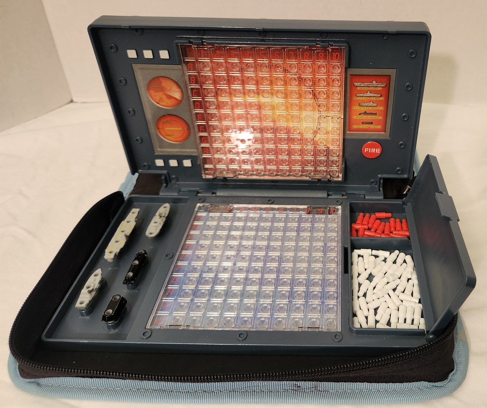 TRAVEL SIZE GAMES BATTLESHIP & DIMINO’S both compleat & in TRAVEL CASES