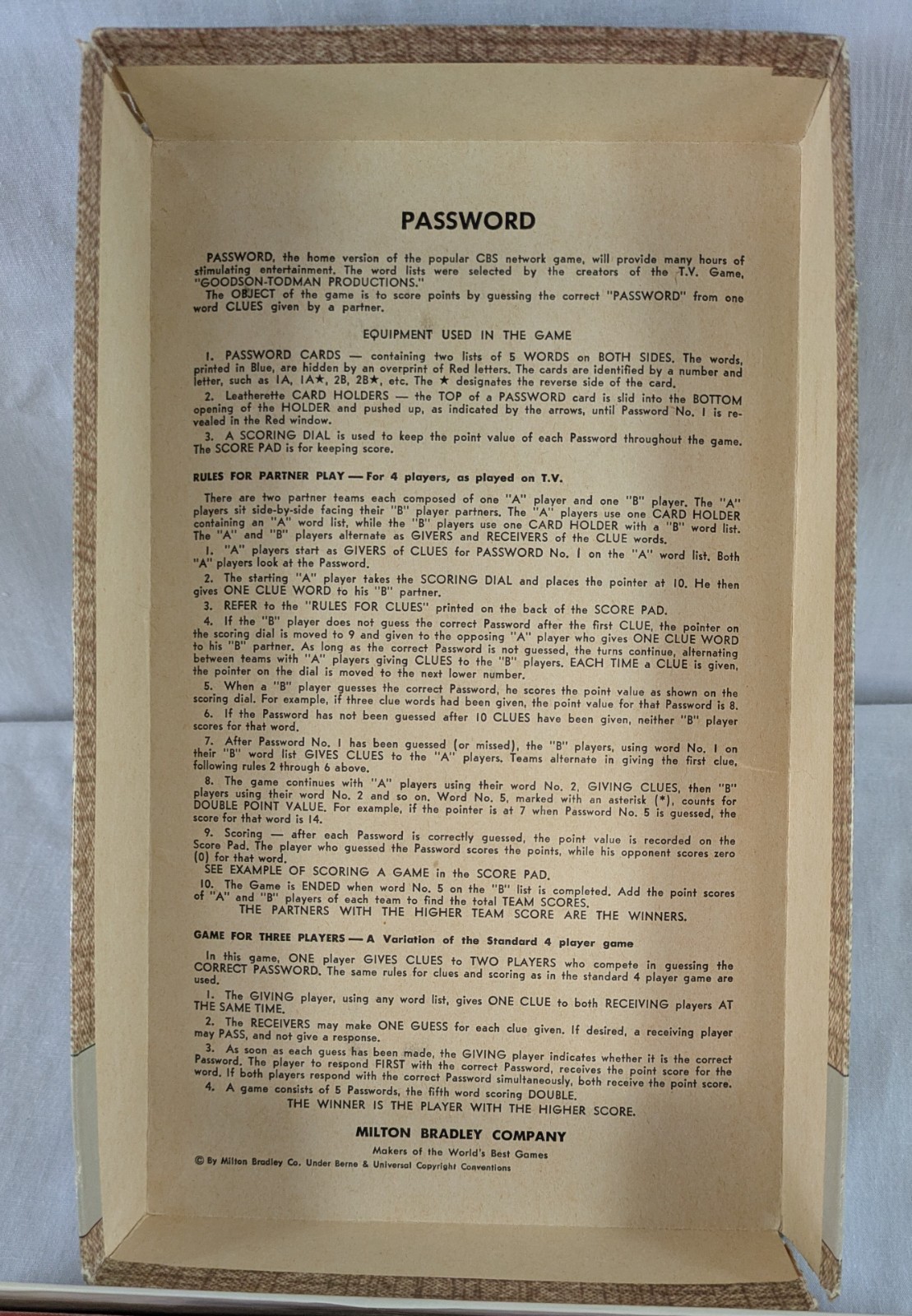 Vintage 1962 Milton Bradley Password Game #4260 Volume 2 Complete Made In USA