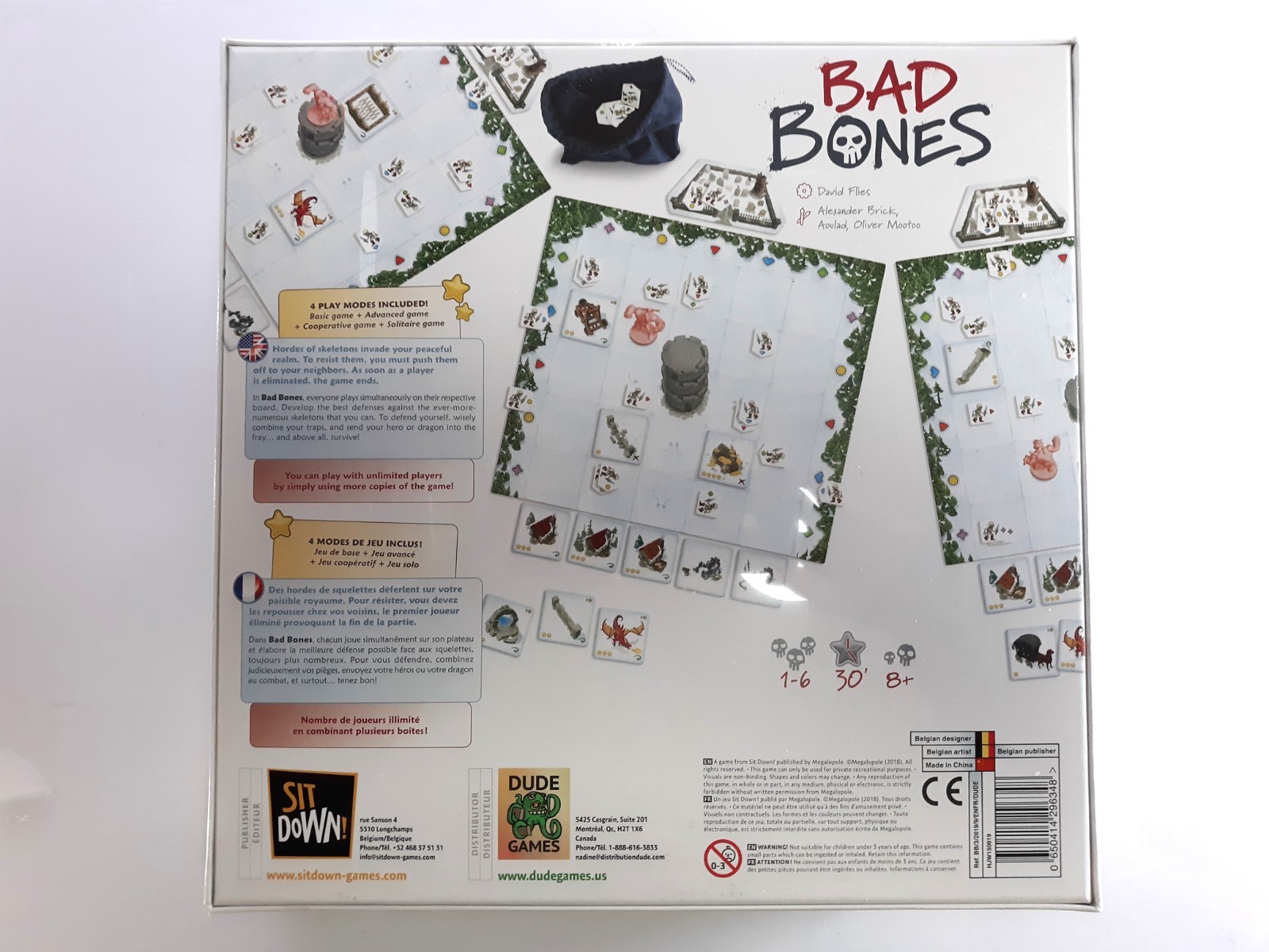 BAD BONES 2018 NEW Sit Down! / Dude Games 1-6 Players Weight 6 lbs Board Game SW