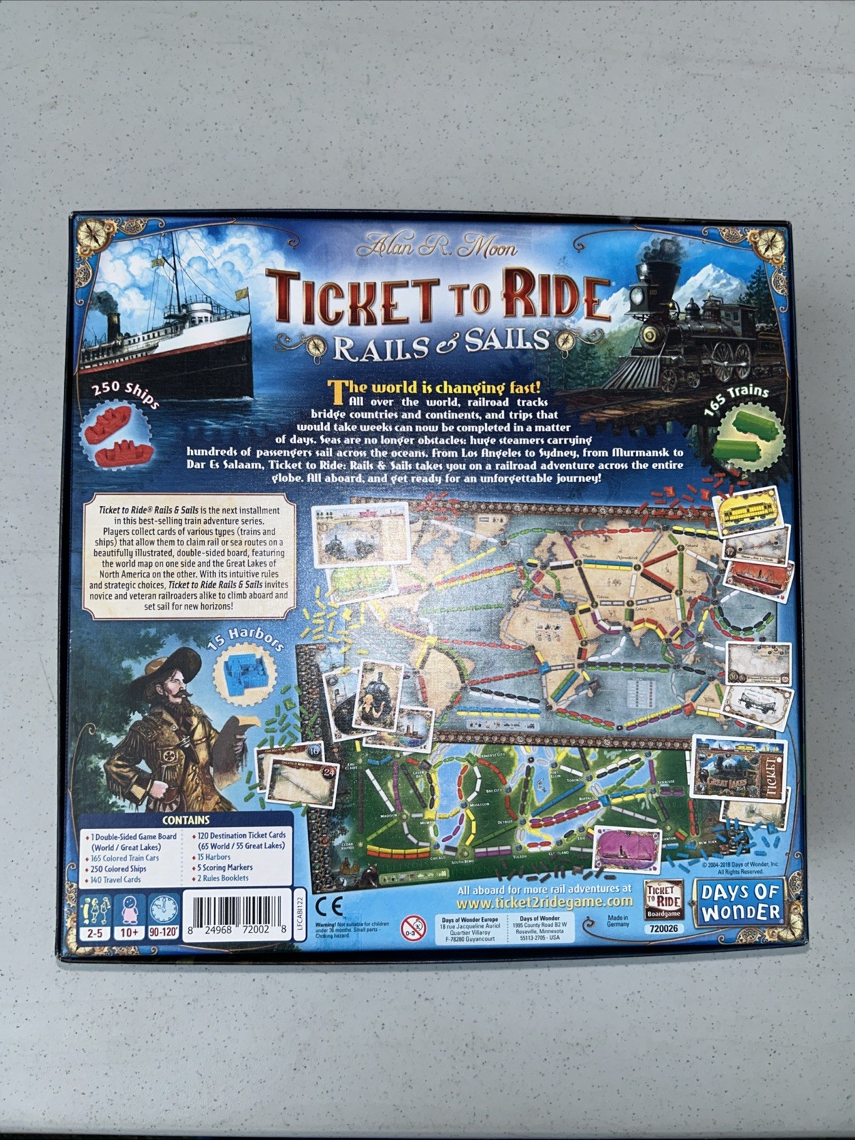 TICKET TO RIDE RAILS AND SAILS BOARD GAME english complete EUC *see all pics*